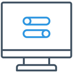 desktop computer and toggle icon
