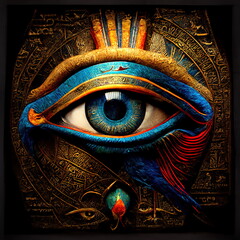 Cinematic Colorful Ancient Egyptian Eye - Atenvalley.com