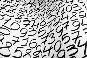 Numbers texture abstraction. Global economy crisis concept. Finance data or education concept. 