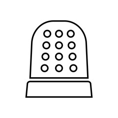 Thimble line icon. Protective metal thimble for sewing. Vector Illustration