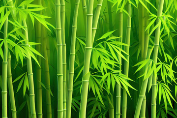 Fototapeta premium green bamboo grass close up. Generative Ai