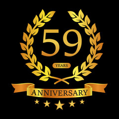 59 th Anniversary logo template illustration. suitable for you