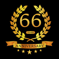 66 th Anniversary logo template illustration. suitable for you