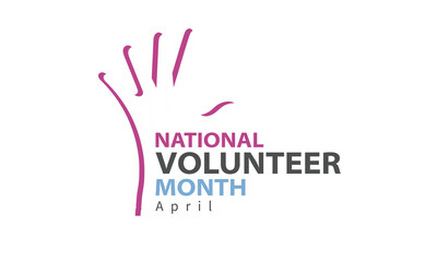 Obraz premium April is National Volunteer Month. Template for background, banner, card, poster 