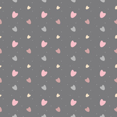 Vector pattern of hearts, on a light background, seamless, print for textiles, wrappers, paper, packaging, web design, social networks, in bright colors, attracts attention, holiday, valentine's day, 