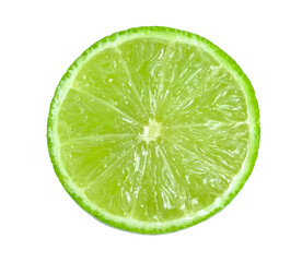 Juicy slice of lime isolated on transparent png