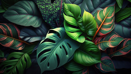 green and red silk, Generative AI
