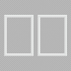 Realistic photo frame template isolated on transparent background. Blank picture frames for image or text. Modern design element for you product mock-up or presentation. Vector illustration EPS 10.