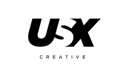 USX letters negative space logo design. creative typography monogram vector
