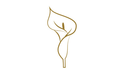 Vector Calla lily flower Icon in flat style