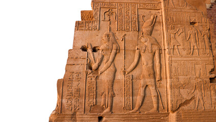 Ancient egyptian temple of Kom Ombo, Aswan, Egypt - obrazy, fototapety, plakaty