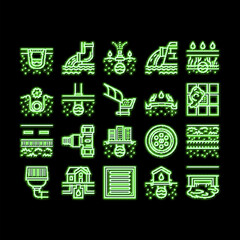 Drainage Water System neon glow icon illustration
