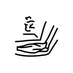 Tendonitis black line icon. Rheumatology