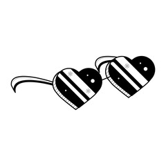 Abstract Hand Drawn Heart Glasses Doodle Concept Vector Design Outline Style On White Background Isolated Letter, Message, Mail, Cards, Posters