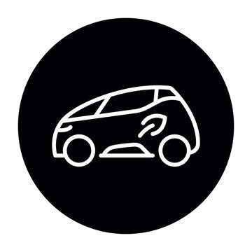 Eco car ?olor line icon. Pictogram for web page