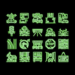 Traffic Jam Transport neon glow icon illustration