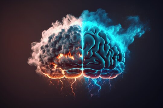 Burning brain technology generated by AI technology
