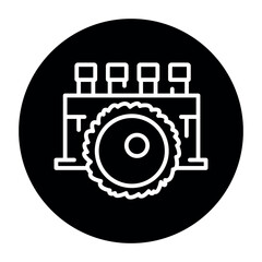 Egg collection black line icon. Fertilization.