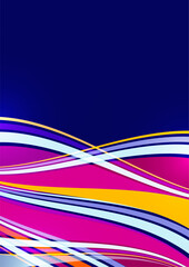 Bright overlapping flowing stripes and lines. Modern design. Vector