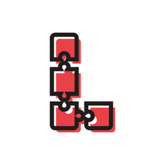 Letter L Puzzle Icon