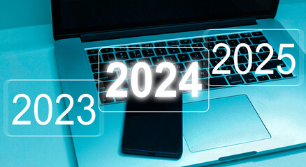2023 2024 2025 for preparation and focus new business of new year concept.