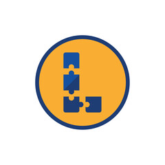 Obraz premium Letter L Puzzle Icon
