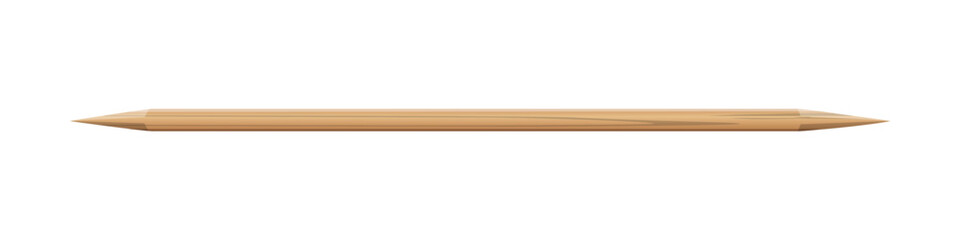 Sharp bamboo wooden toothpick for teeth. Wood disposable bamboo thin long double-sided skewer realistic vector illustration isolated on white background - obrazy, fototapety, plakaty