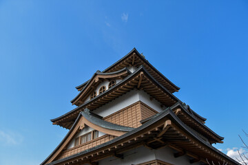 Fototapeta na wymiar 青空の諏訪高島城