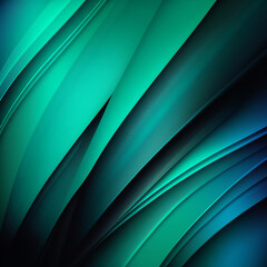 Fototapeta premium Abstract green background with curves on it. Turquoise background with material design.