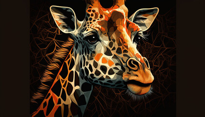 Giraffe, Animals, Wallpaper, Background, Generative AI, Illustration 