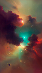 Stars Nebula on a background of outer space	
