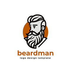 Beard man logo template vector icon illustration design isolated on white background