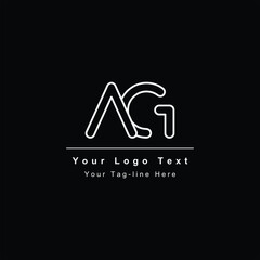 Fototapeta premium AG or GA letter logo. Unique attractive creative modern initial AG GA A G initial based letter icon logo
