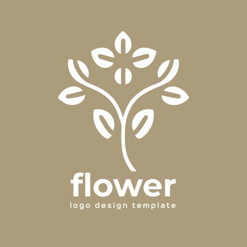 Flower logo design template. Elegant element for corporate identity, vector illustration