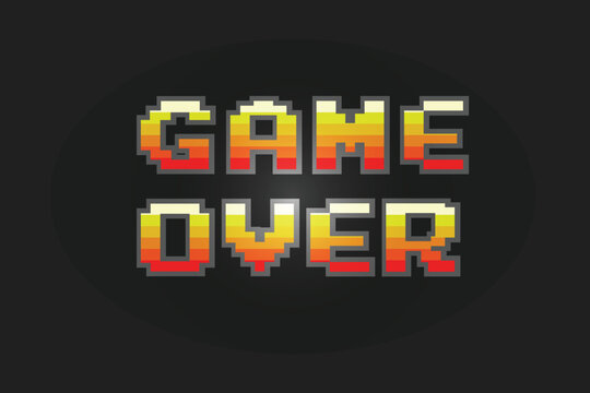 Pixel Game Over, 8-bit Pixel Game Over, Vector Background