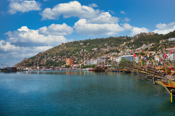 Fototapeta premium Pier, Mediterranean Sea, Alanya, Turkey