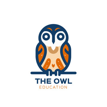 Owl logo template. Vector illustration of a stylized owl.