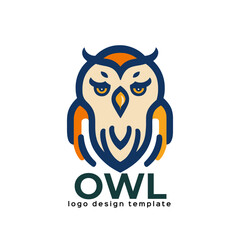 Owl logo template vector icon illustration design isolated on white background.