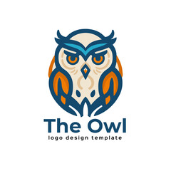 Owl logo template vector icon illustration design. Owl head logo template