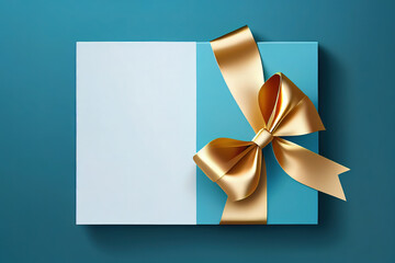 Blank gift greeting card with gift box. Generative Ai