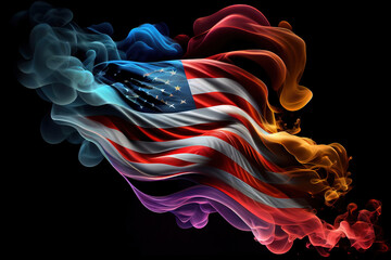 flag USA background design for independence. Generative Ai