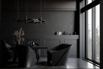 Architectural photography of a modern livingroom. Modern style interior design idea. Generative AI