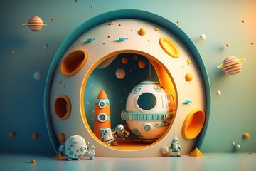 children outer space theme ,Generative AI
