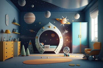 childrens outer space theme ,Generative AI