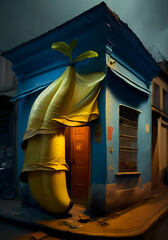Obraz na płótnie Canvas Banana shop design. Generative AI.