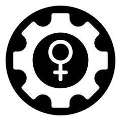 girl power glyph icon