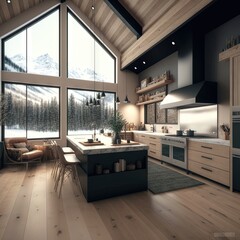 Architectural photography of a modern livingroom. Modern style interior design idea. Generative AI