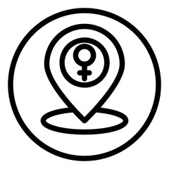 map pointer line icon