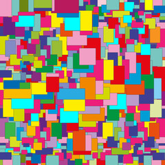 Fondo geométrico abstracto con rectángulos de colores variados.