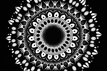 New ink fluid Abstract circle pattern mandala flower ,Generative AI